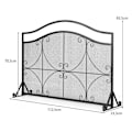 Pikkukuva 4 / 4: COSTWAY Takka-/Liuasuoja - 1 iso metallirunkopaneeli - 4 vakaata kiinnikettä - 112 x 33 x 83 cm - Kaareva kuvio