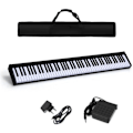 Miniatyrbild 1 av 4: COSTWAY Bärbart 88-tangenters digitalpianoklaviatur - Bluetooth APP-funktion - Mikrofon - MIDI/USB-gränssnitt - 128 rytmer, 20 demos