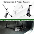 Miniatyrbillede 2 af 6: COSTWAY Golf Trolley 2 Hjul Foldbar EVA med Slots til 4 Tees 4 Bolde og Scoreboard Jernramme Justerbar Strap