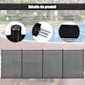 Miniatyrbillede 3 af 6: COSTWAY Foldbar poolbarriere, 360 x 125 CM, poolhegnspærre i blødt nettekstilstof med linealstolper Svart