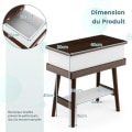Miniatyrbillede 4 af 4: COSTWAY sidebord med klapplade, ende af sofa med 2 niveauer L60 x D30 x H59 cm i træ