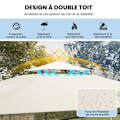 Miniatyrbillede 3 af 4: Havepavillon 3,6 x 3 x 2,28M COSTWAY-Myggenet-Dobbelttag i vandtæt polyesterstof-Metalstrukturer-Garden, Terrasse