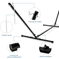 Miniatyrbillede 5 af 6: COSTWAY Metal Hammock Stand 150 KG Load Adjustable Chain with Hooks for Indoor Outdoor Black 325 x 100 x 106 cm