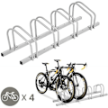 Miniatyrbillede 1 af 4: COSTWAY System Rack 4 Cykler i Stål Gulv- eller Vægmontering 120x32.5x26CM Vejrbestandig Rustfri Skole Handel Grå