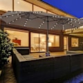 Miniatyrbillede 1 af 6: Parasol i Have XXL 48 LED - COSTWAY - 470 x 280 x 246 cm - Base og Sandpose - Solpanel - Firkantet Brun