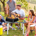 Miniatyrbillede 4 af 4: COSTWAY Gran Folde Camping Bord, Roll-up Top, Bæretaske, til Strand, Fiskeri, Picnic, Grå og Hvid