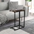Miniatyrbillede 2 af 3: COSTWAY 'C' formet sidebord til sofa og seng, 45,5 x 25,5 x 64 cm, metalstel til stue, soveværelse, brun