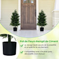 Pikkukuva 4 / 4: COSTWAY Faux Cedar Topiary K80cm, tekomänty, muoviruukku, valonkestävät lehdet