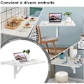 Miniatyrbillede 2 af 4: COSTWAY Foldevægsbord - Sammenklappelige plader 80×60 cm (L x B) - Foyermøbler til Studerende, Lejligheder, Køkken Hvid