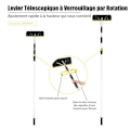 Pikkukuva 2 / 4: COSTWAY Teleskooppinen lumilapio 6,3 m alumiinia, 40 cm leveä terä Liukumaton TPR-kahva ajoneuvoille, katto