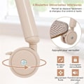 Miniatyrbillede 3 af 4: COSTWAY puslebord med 20 l badekar 4 i 1 folde 4 hjul, 1 m slange, beige vandtæt PVC pude opbevaringsbakke Beige, vit och grå