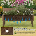 Miniatyrbild 3 av 4: COSTWAY Planteringslåda med granträspaljé, rektangulär blomlåda med dräneringshål för klätterväxt, brun Kaffe