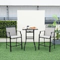 Miniatyrbillede 1 af 4: COSTWAY sæt med 2 stofhavestole med fodstøtte, høj ryg og armlæn, til swimmingpool veranda altan gårdhave, cafe Kaffe