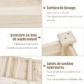 Miniatyrbild 2 av 4: COSTWAY rektangulär planteringslåda i trä 119x43,5x51 cm fyrkantig upphöjd grönsaksbädd med 5 dräneringshål för grönsaker Örter Blommor