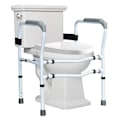 Miniatyrbillede 1 af 4: COSTWAY toiletsikkerhedsrammer, håndtag til handicappede, 360° roterbar klips, justerbar højde og bredde
