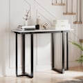 Miniatyrbillede 1 af 6: COSTWAY Konsolbord i Marmor-look, Geometrisk Metalstruktur 107 x 40 x 79,5 cm til Stue, Gang (Sort)