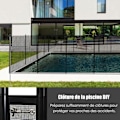 Miniatyrbillede 2 af 6: COSTWAY Foldbar poolbarriere, 360 x 125 CM, poolhegnspærre i blødt nettekstilstof med linealstolper Svart