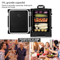 Miniatyrbild 3 av 4: COSTWAY Isolerad behållare 77L Bärbar polyetenbehållare - Mattransport av 5 rätter - Matsalar, restauranger - Svart Svart