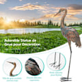 Miniatyrbillede 2 af 4: COSTWAY Stående Svanestatue Sæt af 2 til Have Vandtæt Metalramme Farvegradient Fjer Realistiske Dyr Gradient färg fjädrar