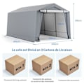 Miniatyrbillede 4 af 4: COSTWAY Carport opbevaringstelt 2,9 x 4,9 x 2,45 m galvaniseret stål lynlåsdør Vandtæt design til SUV, båd
