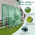 Miniatyrbild 2 av 4: COSTWAY PE Lean-To Trädgårdsväxthus 198,5x98x215cm med växthylla 3 våningar 2 dragkedjedörrar Vattentät stålram