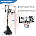 Miniatyrbillede 6 af 6: COSTWAY Fritstående Basketball Bøjle - Justerbar højde 150-305 CM - Ubrydelig bagplade - Rebound Plate - Stativ med hjul