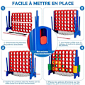 Miniatyrbillede 2 af 4: COSTWAY Giant Four-in-a-Row Spil for Børn med Net til Opsamling, Betjening til At Udløse Mønter 42 Ringe röd och blå