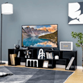 Miniatyrbillede 2 af 6: COSTWAY 65" TV-møbel i 3 dele, modulær bogreol til stue, soveværelse, TV-møbel i træ, 135x30x43cm, sort