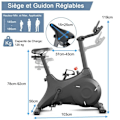 Miniatyrbillede 4 af 4: COSTWAY Indendørs magnetisk motionscykel Ubegrænset modstand med bælte Justerbar sadel LCD-skærm Svinghjul 4 kg