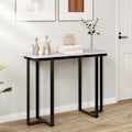 Miniatyrbillede 5 af 6: COSTWAY Konsolbord i Marmor-look, Geometrisk Metalstruktur 107 x 40 x 79,5 cm til Stue, Gang (Sort)