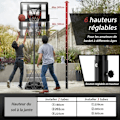Miniatyrbillede 3 af 4: COSTWAY Basketball Bøjle på stativ Justerbar højde 1,8-3,05M på hjul Mobilfyldt vand/sand Nylonnet Ungdom/voksen Svart