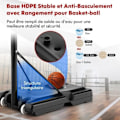 Miniatyrbild 4 av 4: COSTWAY Fristående basketbåge Höjdjusterbar 130-305 cm 12 våningar med mobila hjul 2 nät viktbas