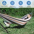 Miniatyrbillede 2 af 6: COSTWAY Metal Hammock Stand 150 KG Load Adjustable Chain with Hooks for Indoor Outdoor Black 325 x 100 x 106 cm