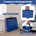 Miniatyrbild 5 av 6: Fällbar Gymnastikmatta COSTWAY-180 x 60 x 3,8 cm-2 Delar med Handtag-Självhäftande-Fuktskyddad PU-Skum-Blå