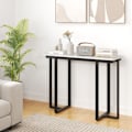 Miniatyrbillede 6 af 6: COSTWAY Konsolbord i Marmor-look, Geometrisk Metalstruktur 107 x 40 x 79,5 cm til Stue, Gang (Sort)