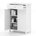 Miniatyrbillede 1 af 6: COSTWAY Badeværelse Skab med 2 Døre, Skuffe og Justerbar Hylde, til Stue, Entré, Køkken, 60x30x80 cm Hvid