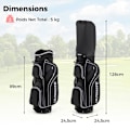 Miniatyrbillede 6 af 6: COSTWAY Golf Tas Stativ til Kvinder, 9-delt Golfklubsæt med Bærbar Caddy-taske, 3 Sorte Covers
