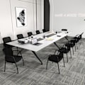 Miniatyrbillede 6 af 6: COSTWAY Sæt med 2 mødelokalestole med ergonomisk meshryg, robuste armlæn og polstret sæde til reception
