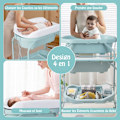 Miniatyrbillede 4 af 6: COSTWAY Babyskif til ænding-Bad 20L 4 i 1 Folder 4 Hjul, Slange 1m, Opbevaringsbakke PVC Vandtæt Hynde 35Kg Blå