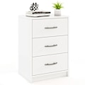 Miniatyrbillede 1 af 6: COSTWAY sengebord med 3 skuffer, 38,5 x 28 x 54 cm, sidebord til soveværelse, stue, kontor, hvid Vit