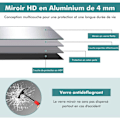 Miniatyrbild 4 av 4: COSWAY Psyche Mirror, 150 x 4 x 56 CM Explosionssäker HD-spegel i glas, svart aluminiumram