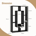 Miniatyrbillede 3 af 6: COSTWAY Geometrisk Bibliotek med 7 Kubes - Skridsikre Fødder, Kippesikkert Design, Opbevaringshylde - Sort Svart