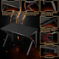Miniatyrbillede 2 af 4: COSTWAY Gaming Skrivebord Computerbord 115 x 75 x 76 CM med stabil kopholder K Robust stålstel Sort