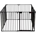 Miniatyrbillede 1 af 6: COSTWAY Child Safety Gate - Pejs Brandvagt 500 cm - 8 Foldbart Panel - Manuelt låsesystem - Nem montering - Sort Svart