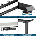 Pikkukuva 4 / 4: COSTWAY ELECTRIC SIT-STAND TYÖPÖYTÄ - 2 moottoria - Säädettävä korkeus (70-120 cm) ja leveys (109-151 cm) Alle 50 dB Musta Svart