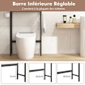 Miniatyrbillede 4 af 6: COSTWAY toiletenhed over toilet med 2 døre, justerbar hylde, justerbar bundstang, 2 sidekroge, hvid