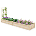 Miniatyrbillede 1 af 4: COSTWAY Fyrkantet Træhavekasse i Furu - 235x63x102CM - Trellis, Åben Base DIY Malet - Klatrende Vinstokke, Frugter, Blomster, Grøntsager