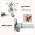 Miniatyrbillede 3 af 4: COSTWAY Foldbar multifunktions træningsbænk-3 Justerbare vinkler-Længde 120-137cm-Telefonholder-PVC-lædersæde-Pink