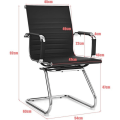 Miniatyrbillede 4 af 4: Moderne PU Læder Kontorstole - COSTWAY - Sæt af 2 - Ergonomisk Ryg - Robust Z-basis - Sort Svart
