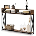 Miniatyrbillede 1 af 4: COSTWAY Konsolbord i industriel stil 120 x 23 x 79 CM Stålkonstruktion Anti-vip entrémøbler Rustik Brun